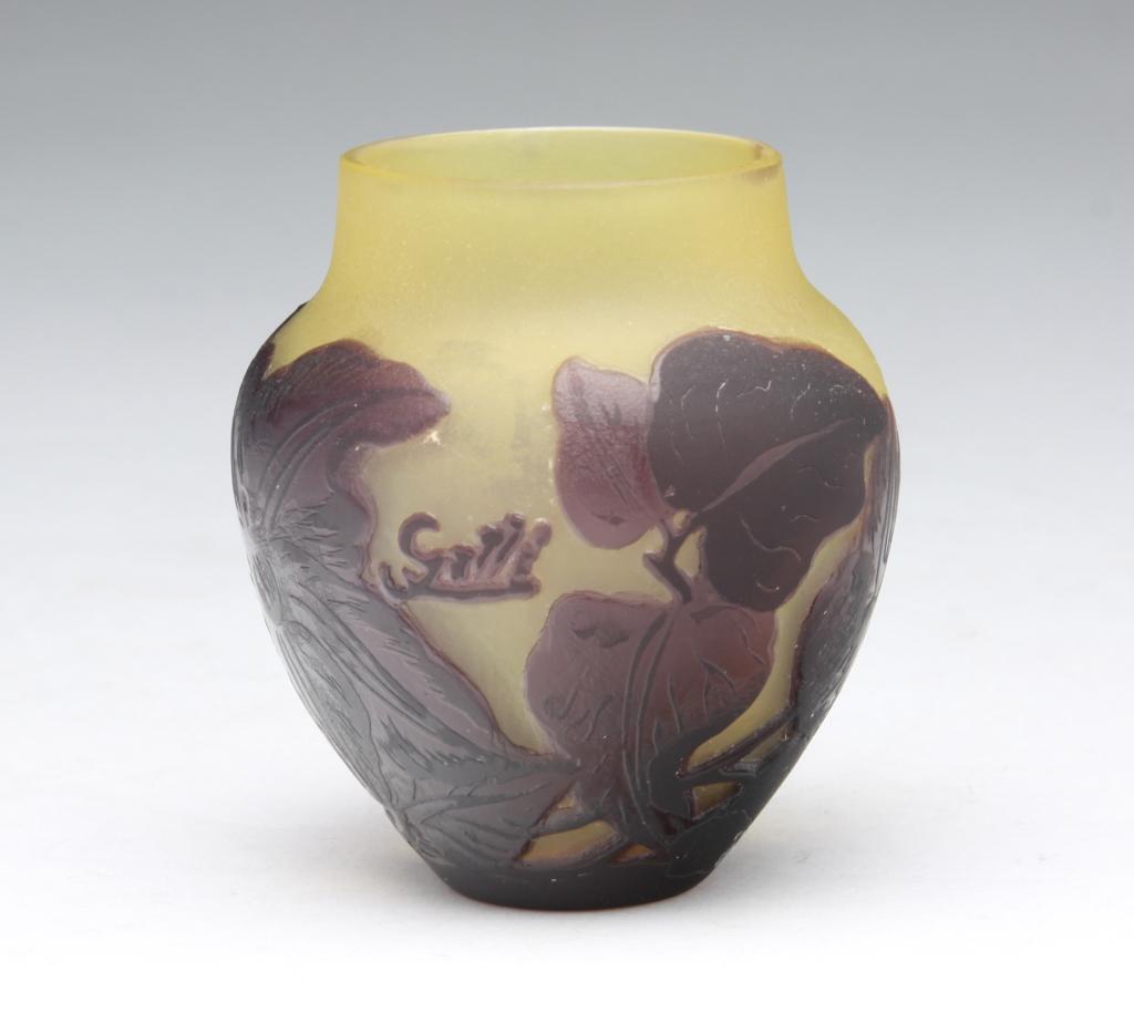 EMILE GALLE CAMEO CABINET VASE. (1 of 6)