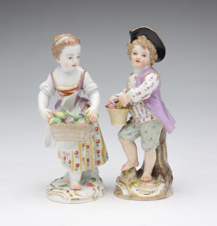 PAIR OF MEISSEN FIGURINES. (1 of 6)