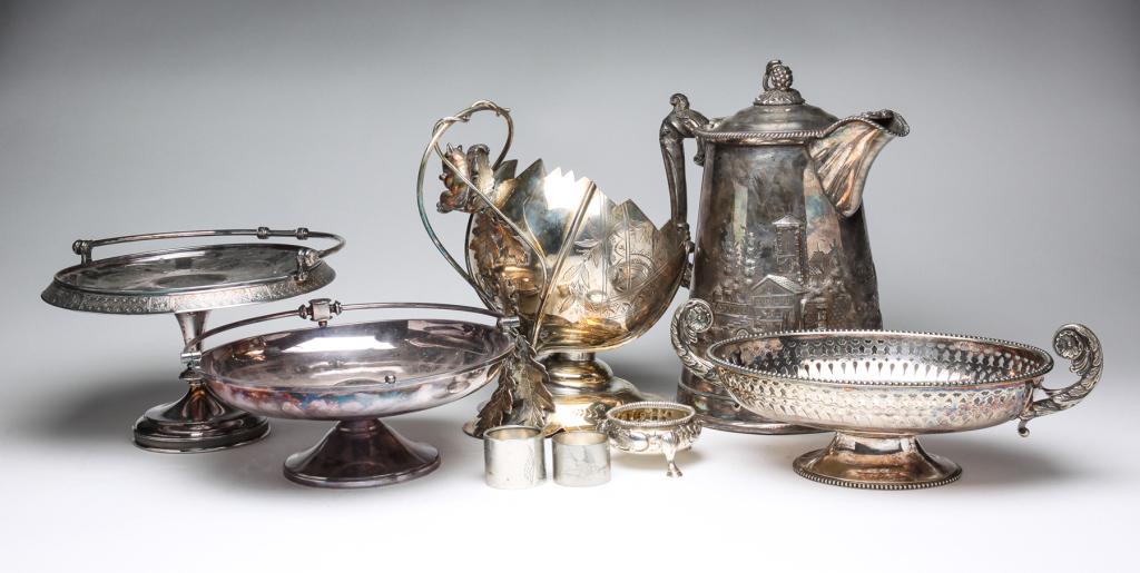 GROUPING OF SILVERPLATE. (1 of 17)