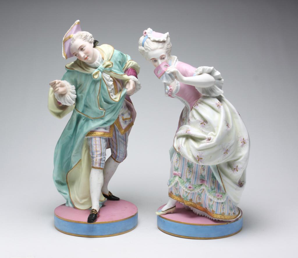 PAIR OF VILLEROY & BOCH BISQUE FIGURINES. (1 of 6)