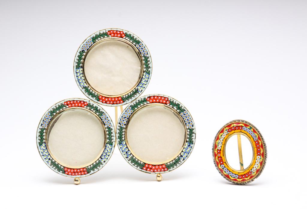 TWO VINTAGE MICRO MOSAIC PICTURE FRAME (1 of 4)