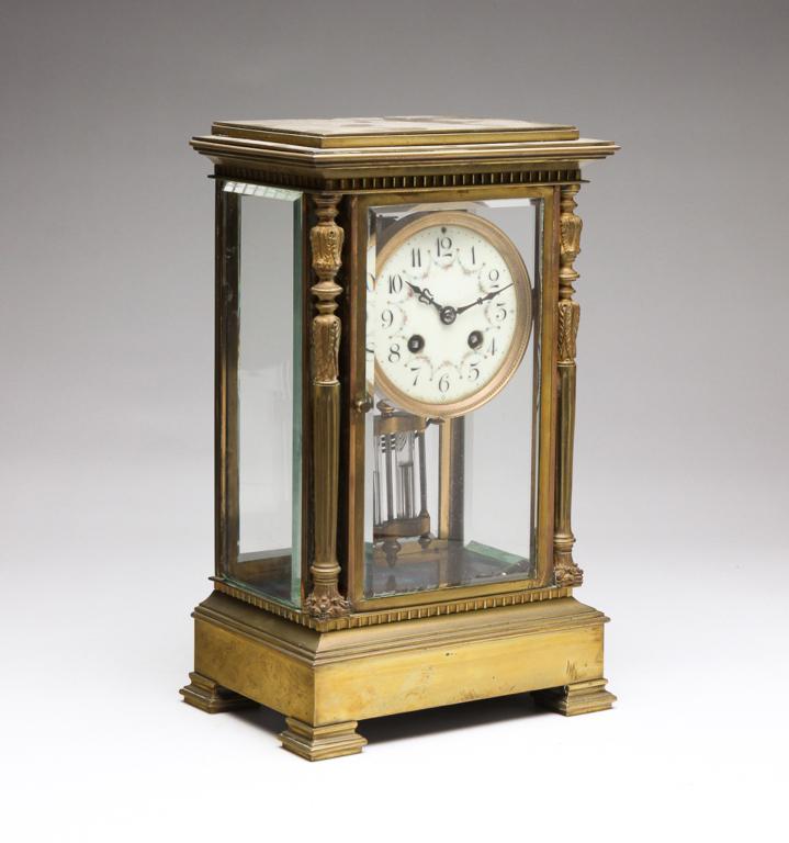 FRENCH H&H CRYSTAL REGULATOR MANTEL CLOCK. (1 of 5)