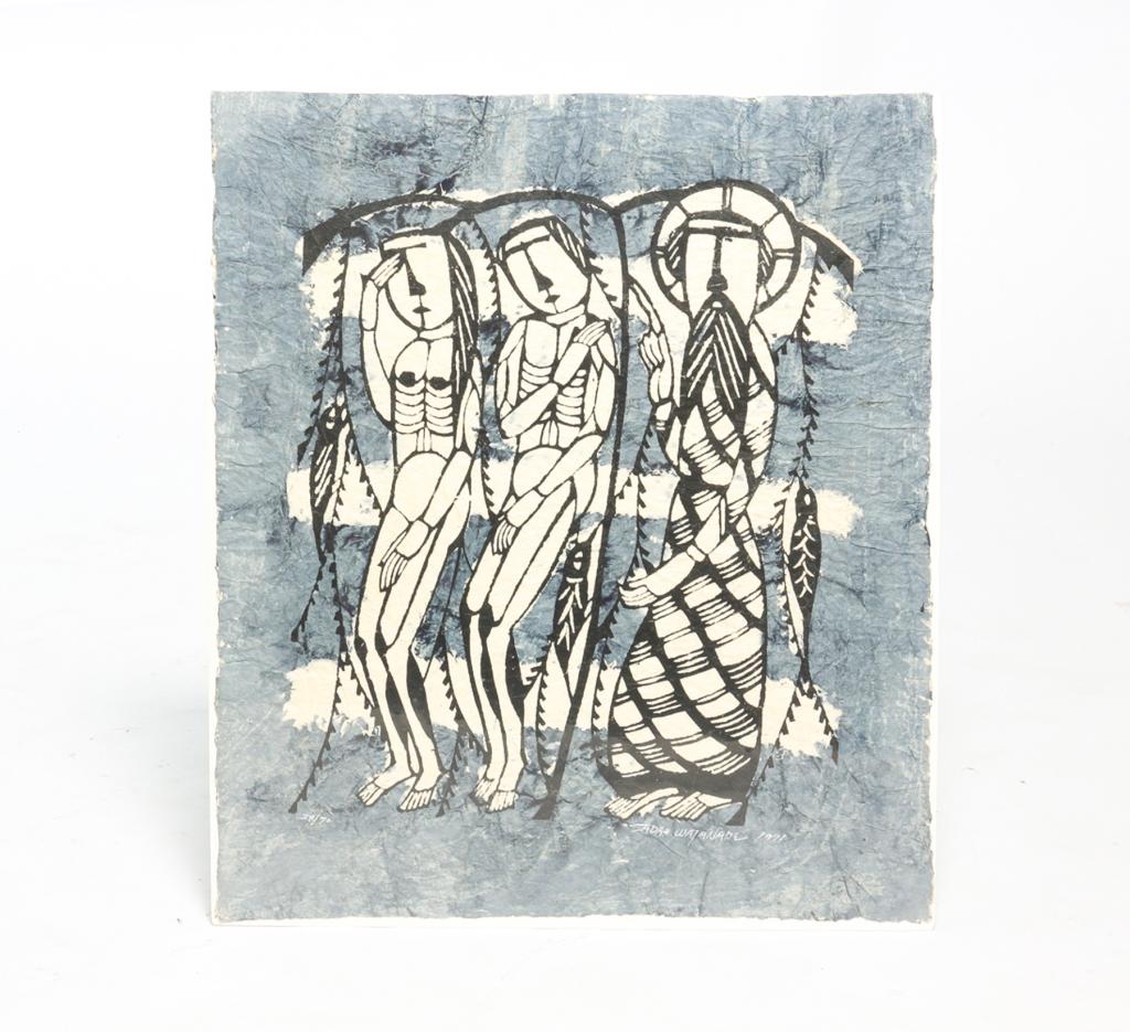 JAPANESE MOMIGAMI PRINT BY SADAO WATANABE. (1 of 4)