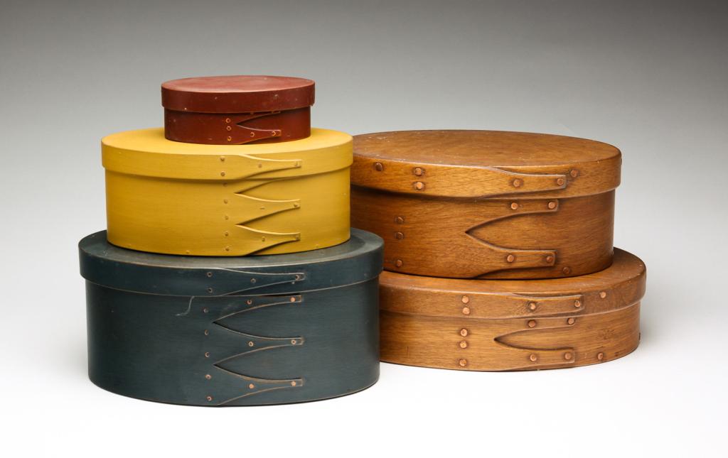 FIVE CONTEMPORARY BENTWOOD PANTRY BOXES. (1 of 9)