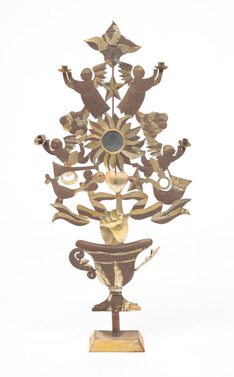 TIN CANDLE HOLDER. (1 of 5)