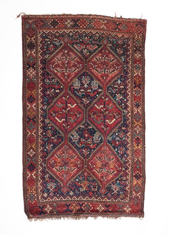 SOUTHWEST PERSIAN KHAMSEH FIGURAL RUG. (1 of 4)