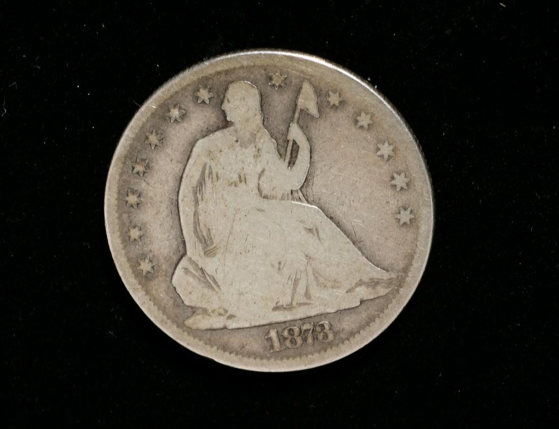 1873-CC SEATED LIBERTY SILVER HALF DOLLAR (1 of 2)