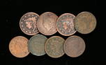 GROUP OF EIGHT LARGE CENTS
