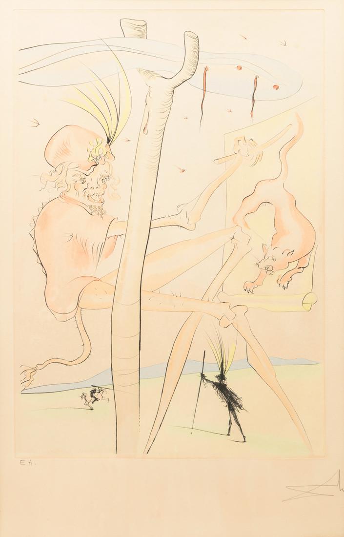 "FONTAIN DALINISE" PRINT, SIGNED SALVADORE DALI. (1 of 5)
