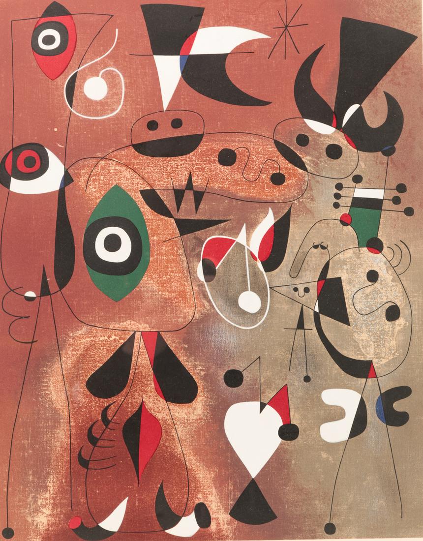 "FEMME, OISEAUX, ETOILE" PRINT, JOAN MIRO. (1 of 5)