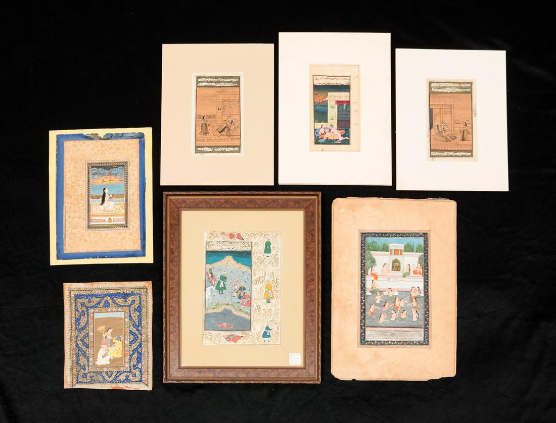 SEVEN MUGHAL SCHOOL ILLUMINATED MANUSCRIPTS. (1 of 11)