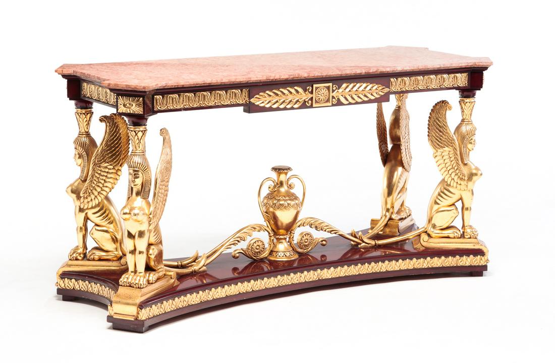 EUROPEAN EGYPTIAN REVIVAL CENTER TABLE. (1 of 6)
