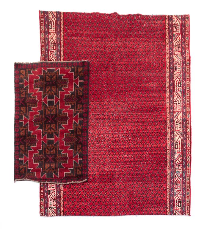 TWO ORIENTAL AREA RUGS. (1 of 6)