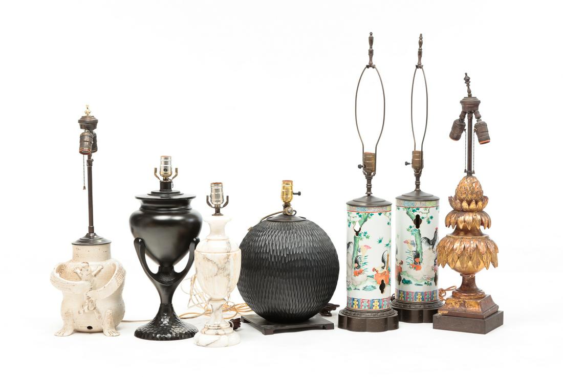 SEVEN TABLE LAMPS. (1 of 7)