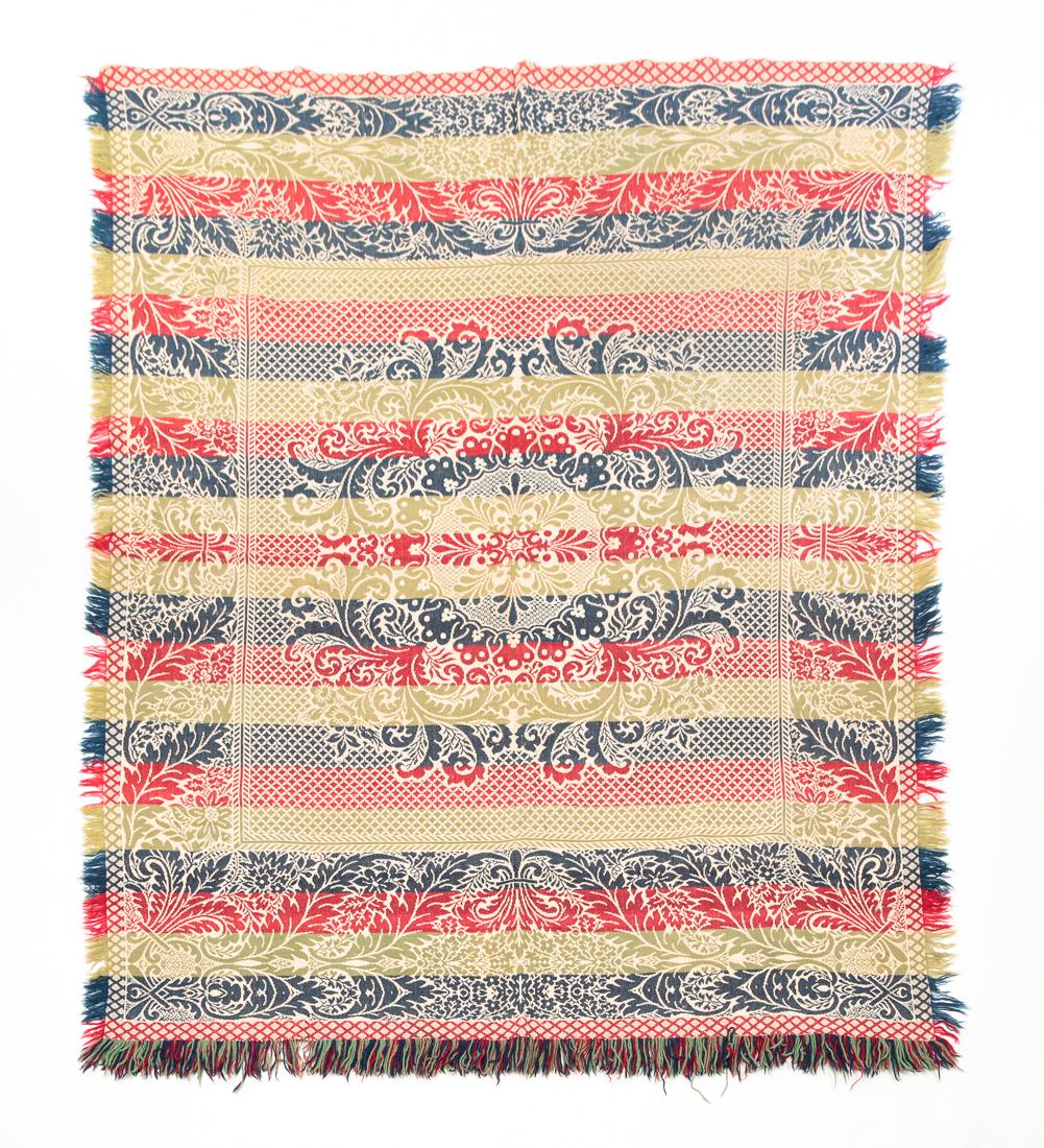 AMERICAN JACQUARD COVERLET. (1 of 4)