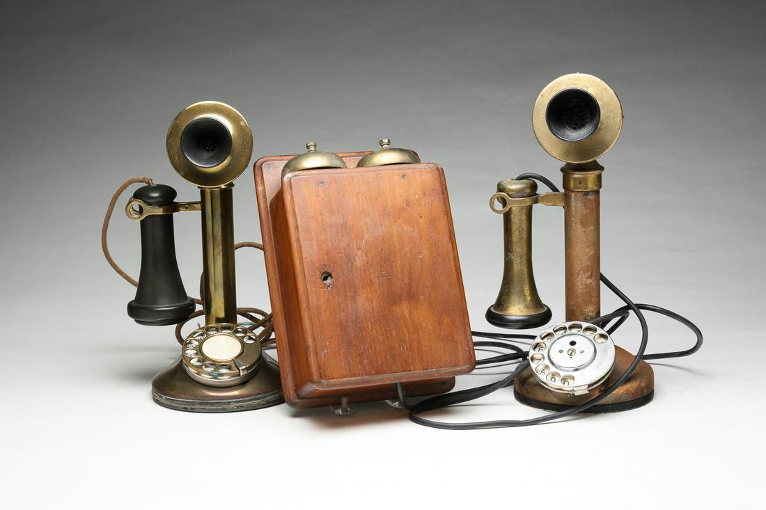 TWO AMERICAN CANDLESTICK PHONES. (1 of 7)