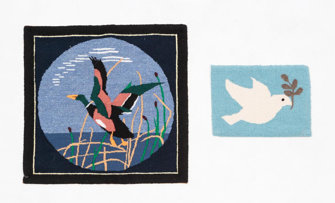 TWO AMERICAN GRENFELL HOOKED RUGS. (1 of 5)