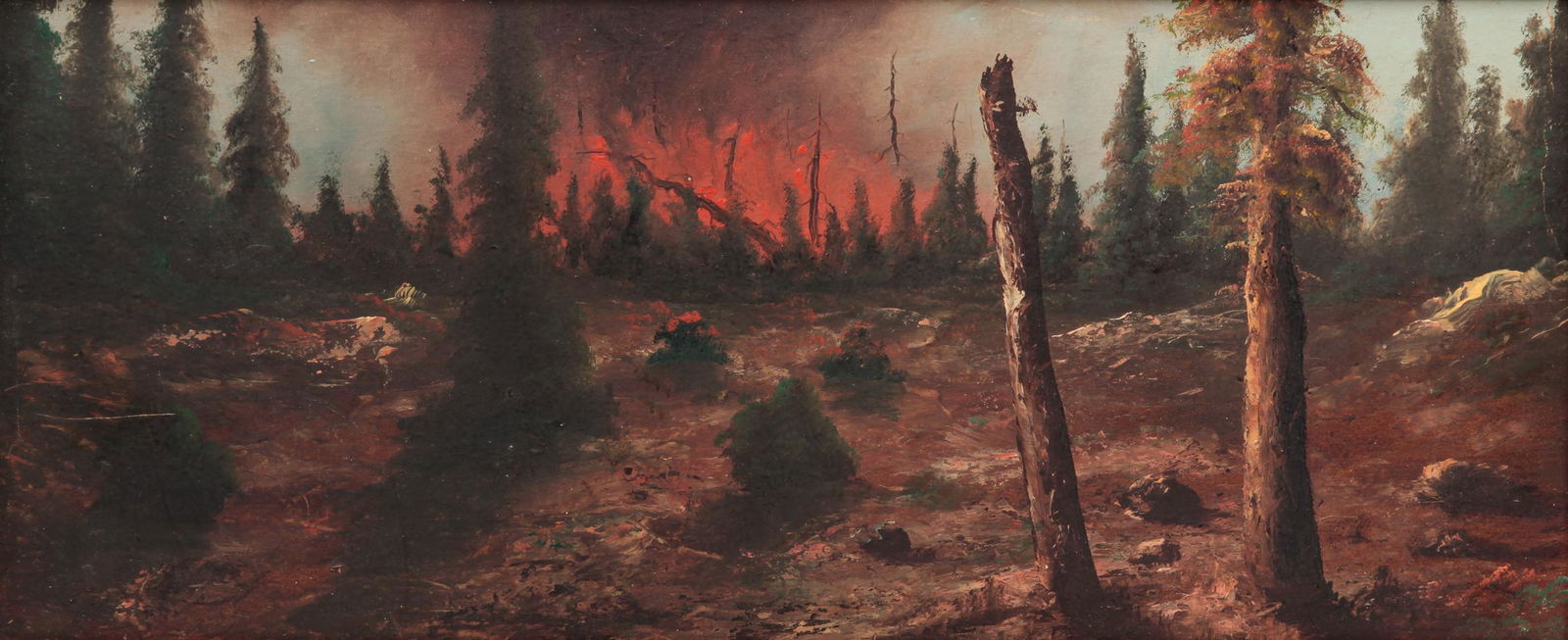 PAINTING OF A FOREST FIRE. (1 of 4)
