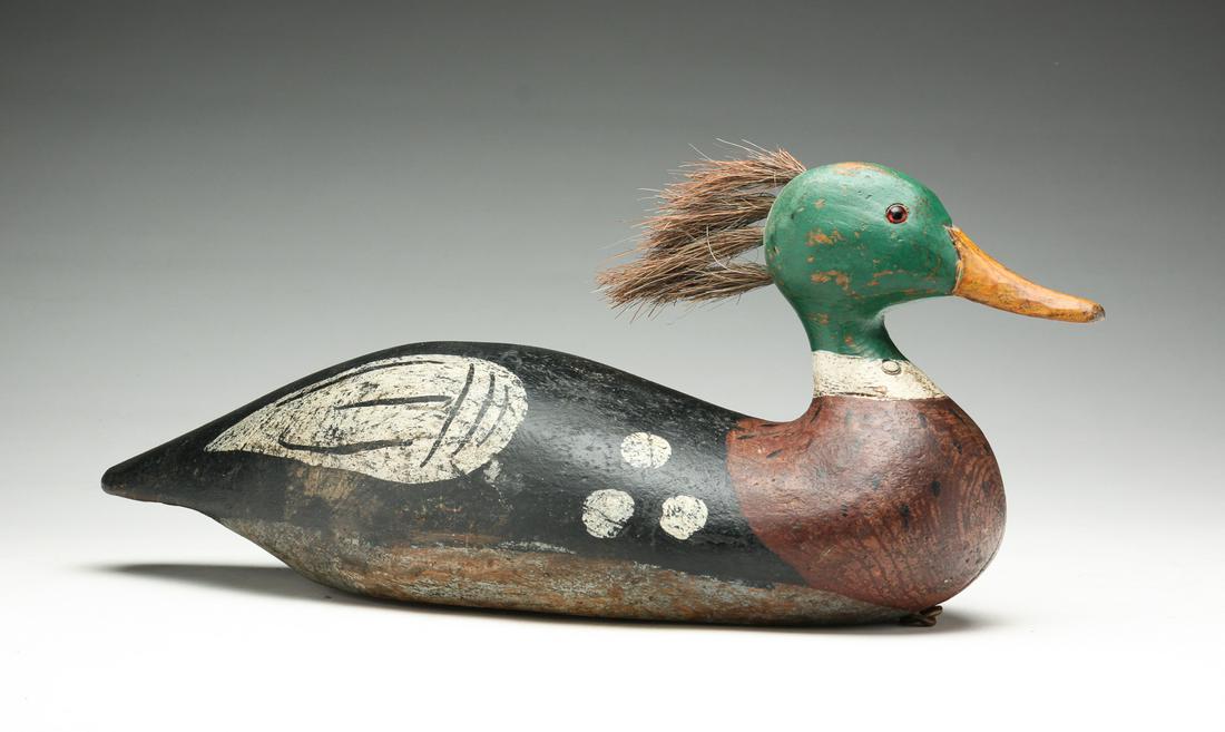 AMERICAN JOHN PAXSON MERGANSER DECOY. (1 of 5)