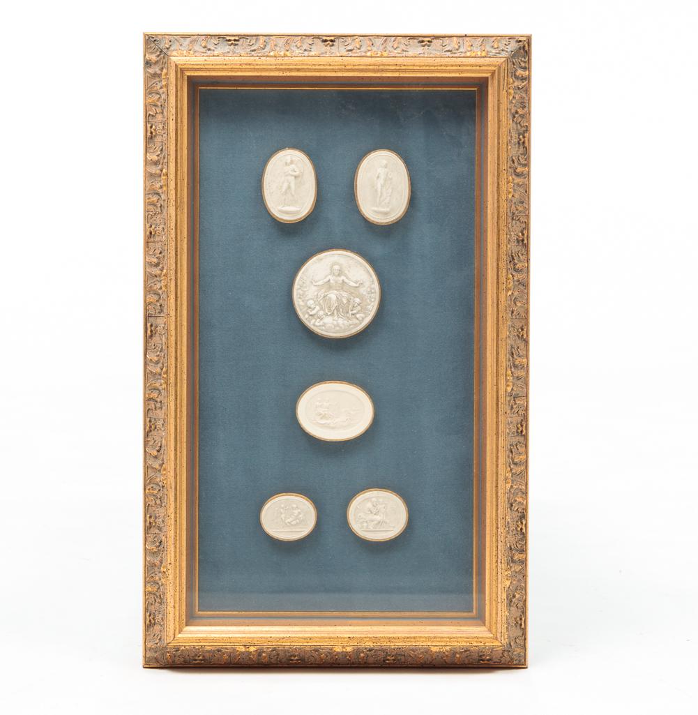 FRAME OF GRAND TOUR TASSIES/PLASTER INTAGLIOS. (1 of 4)