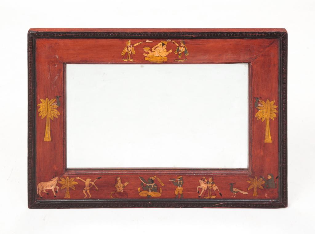 INDIAN DECORATED MIRROR. (1 of 5)
