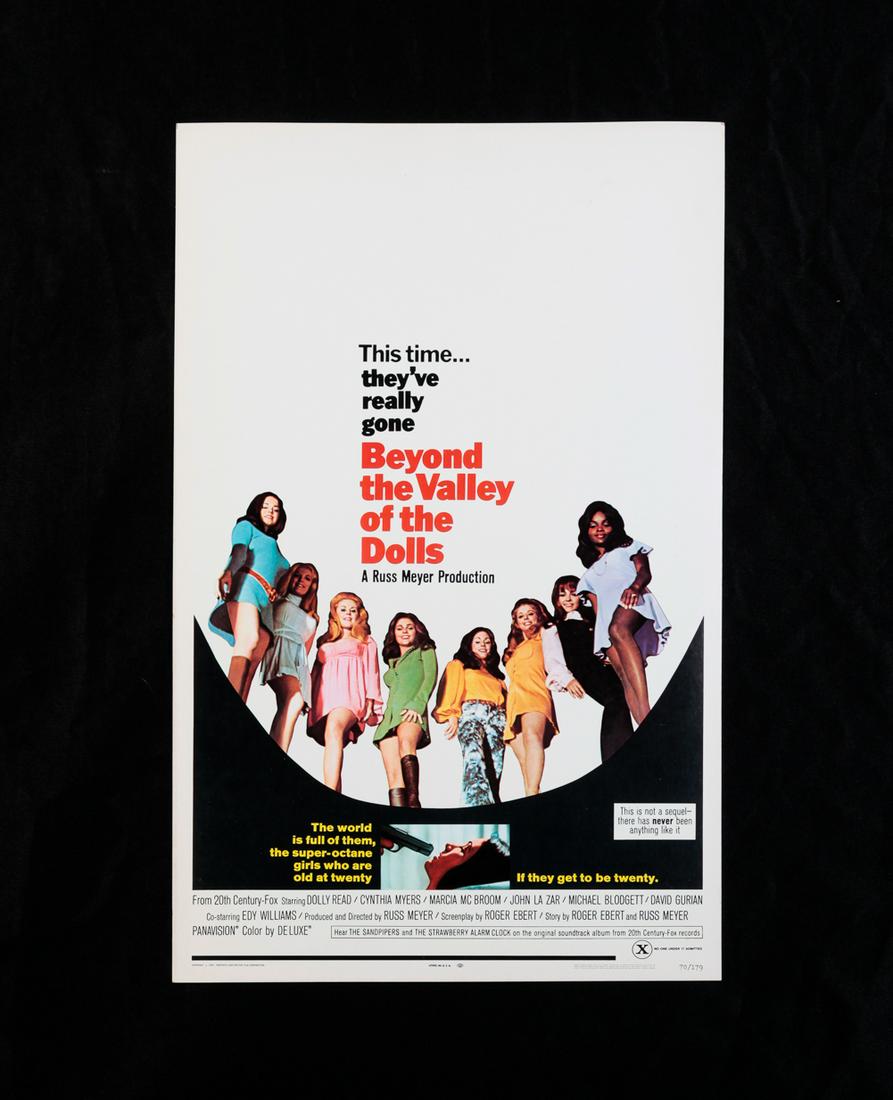 BEYOND THE VALLEY OF THE DOLLS WINDOW CARD. (1 of 4)