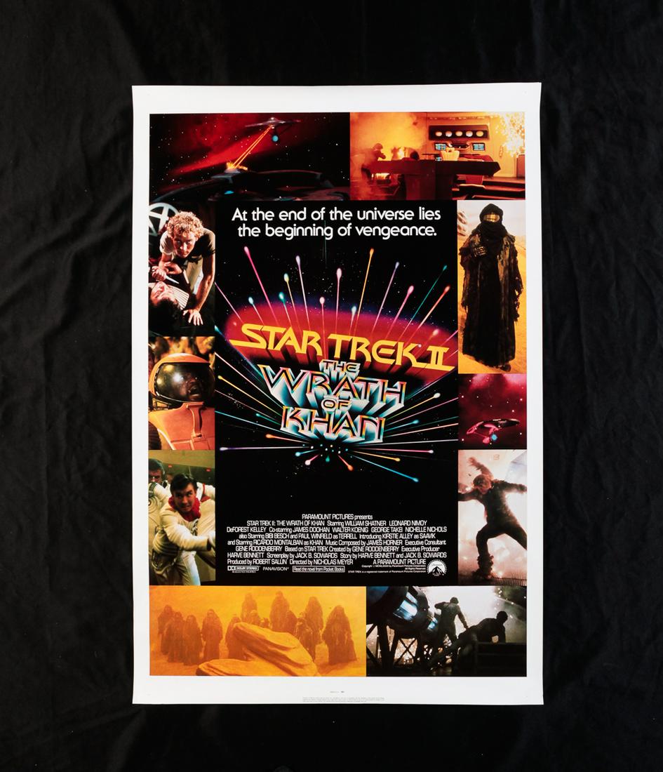 STAR TREK II: THE WRATH OF KHAN (PARAMOUNT, 1982).: Original One Sheet (27" x 41") movie poster, rolled. Edge wear.