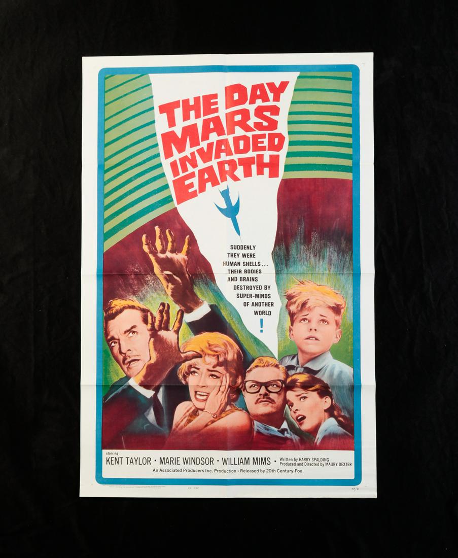 THE DAY MARS INVADED EARTH (1963).: 20th Century Fox. Original One Sheet (27" x 41") movie poster, folded.