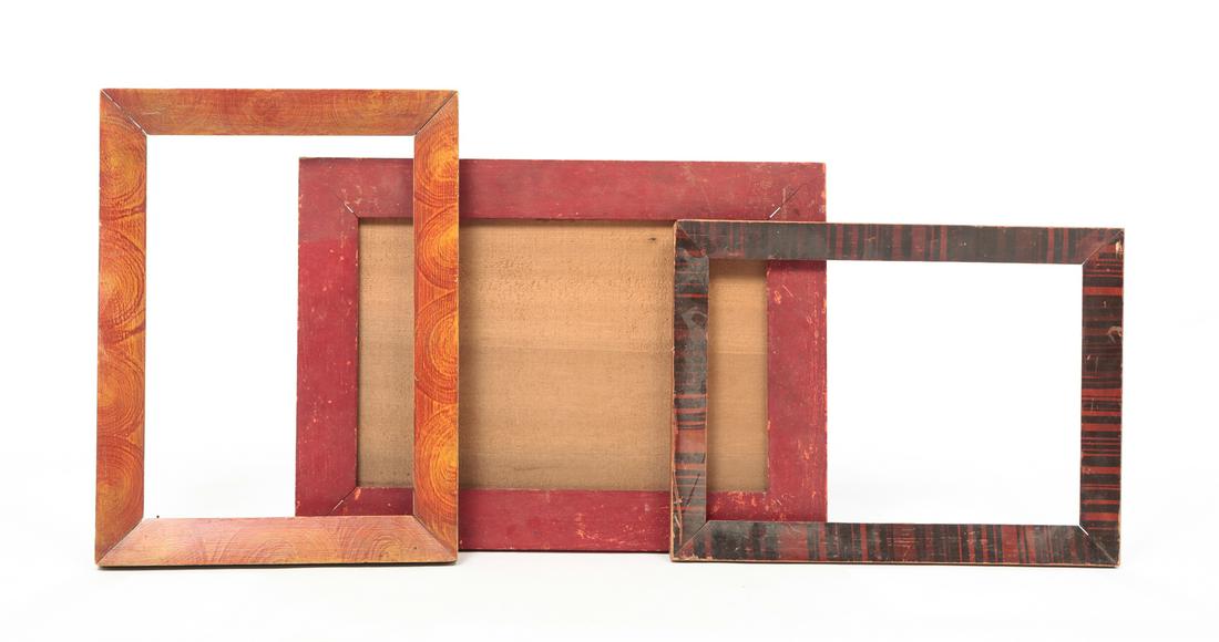 THREE AMERICAN PAINTED FRAMES. (1 of 3)