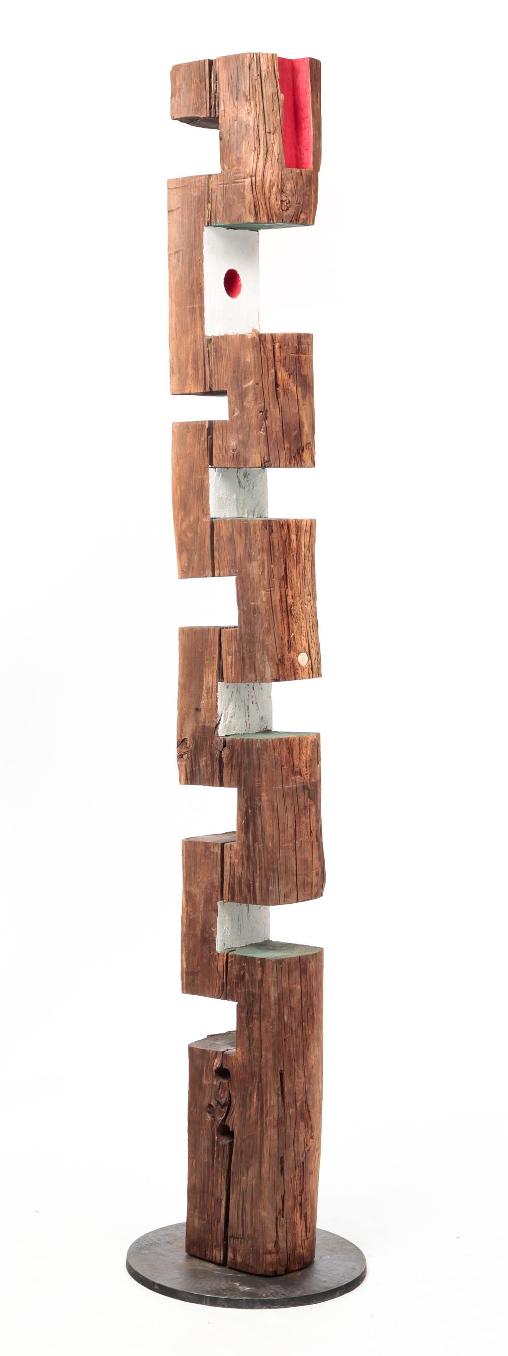 USABLE ART LOGJAM "GUARDIAN" SCULPTURE. (1 of 4)