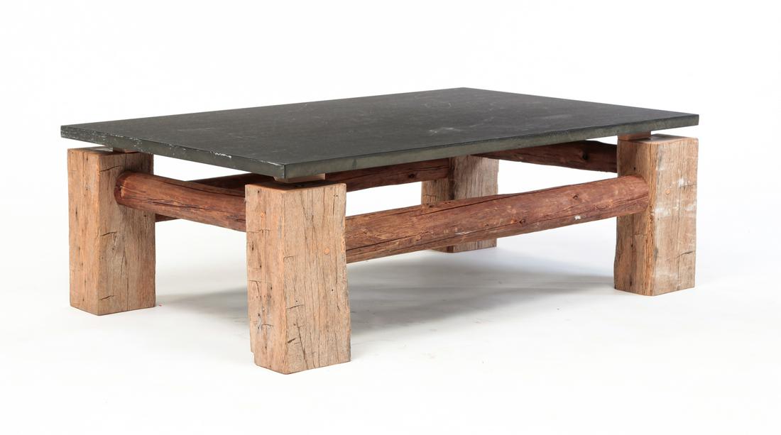 USABLE ART LOGJAM "ECOSLATE" COFFEE TABLE. (1 of 4)