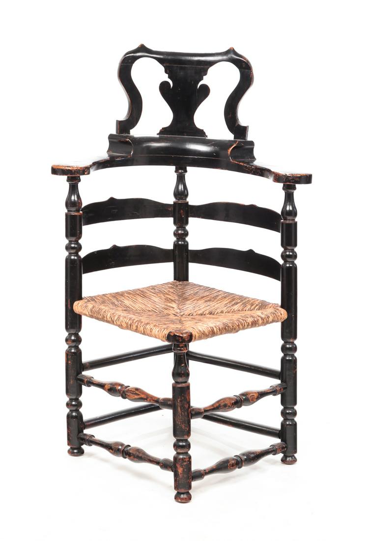 NEW ENGLAND QUEEN ANNE HIGH BACK CORNER CHAIR. (1 of 4)