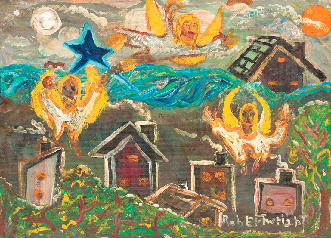 ROBERT WRIGHT ANGEL PAINTING. (1 of 5)