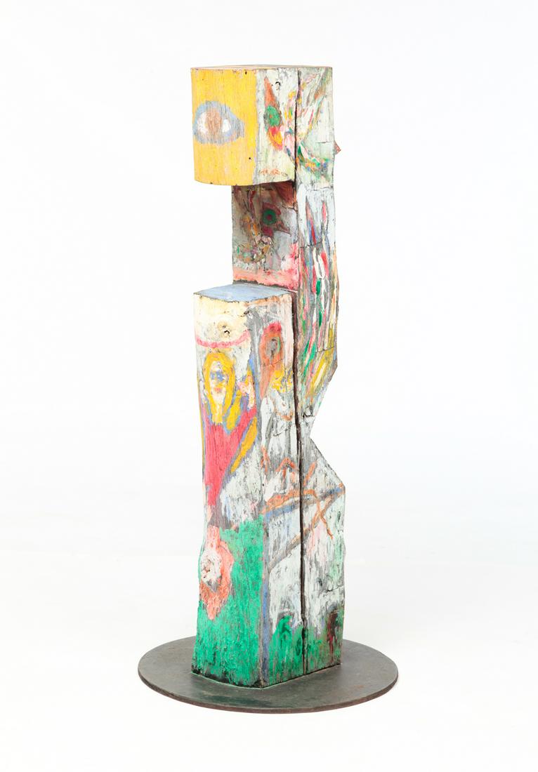 ROBERT WRIGHT PAINTED TOTEM. (1 of 7)
