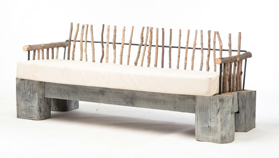 USABLE ART LOGJAM BIRCH "THICKET" SOFA. (1 of 4)