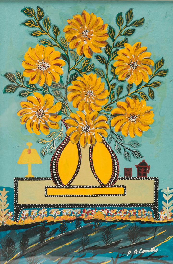 FLORAL STILL LIFE SIGNED P.A. CONTAS. (1 of 4)