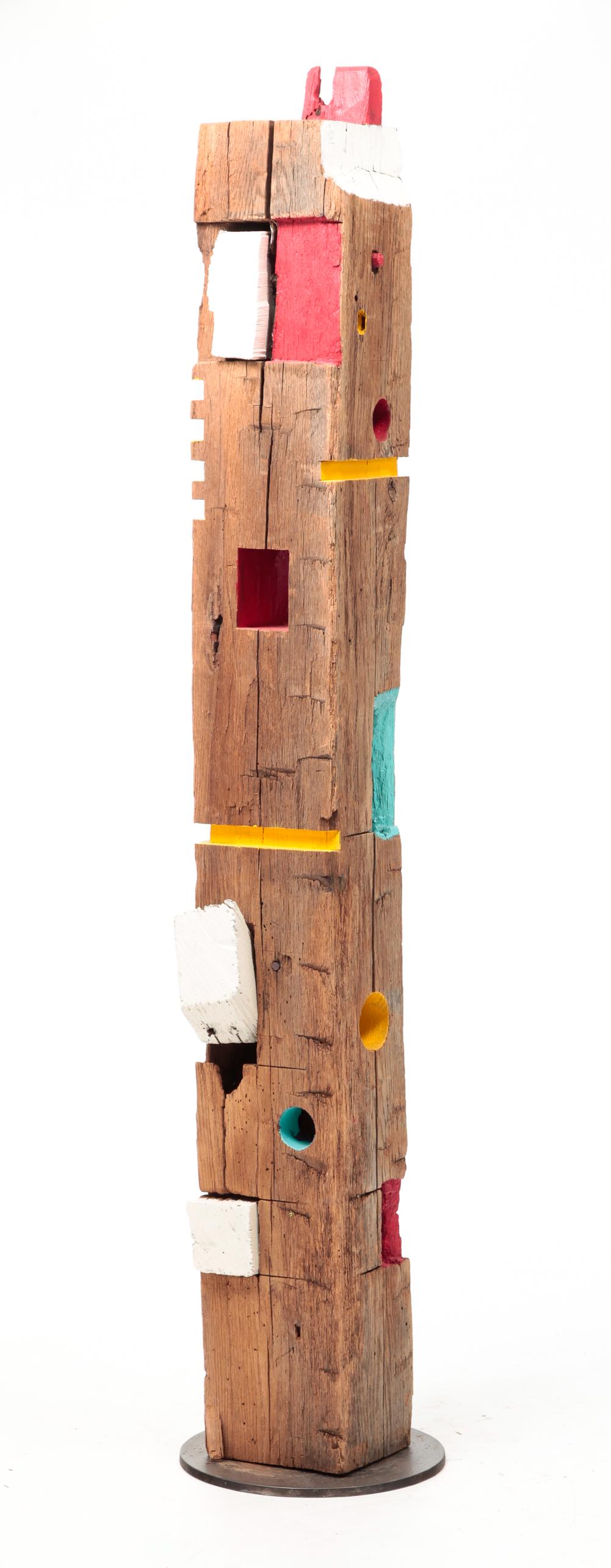 USABLE ART LOGJAM "GUARDIAN" SCULPTURE. (1 of 4)