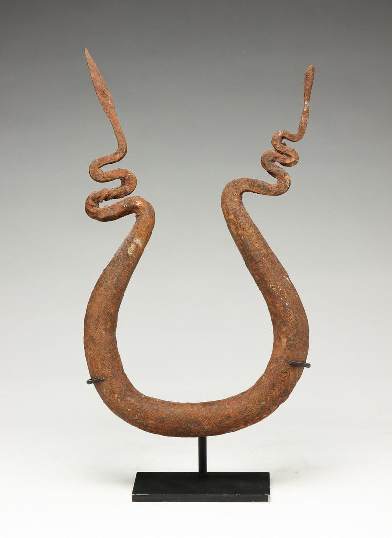 AFRICAN WROUGHT IRON SNAKE CURRENCY. (1 of 4)