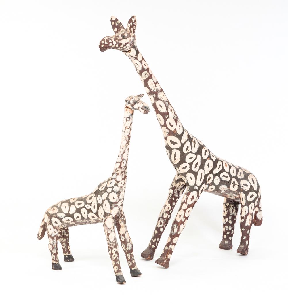 TWO AMERICAN FOLK ART GIRAFFES. (1 of 5)
