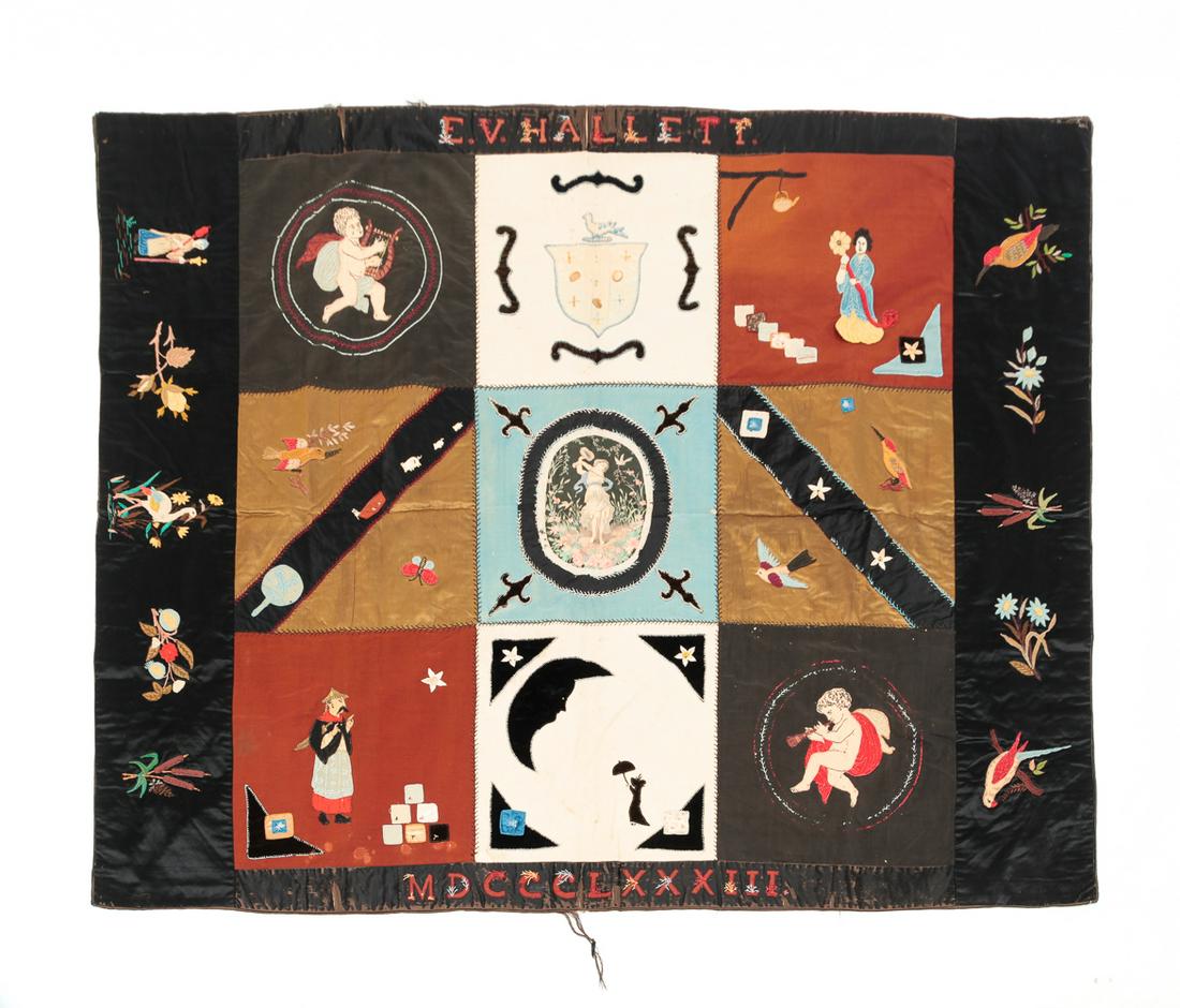 AMERICAN SIGNED AND DATED AESTHETIC PERIOD QUILT. (1 of 7)