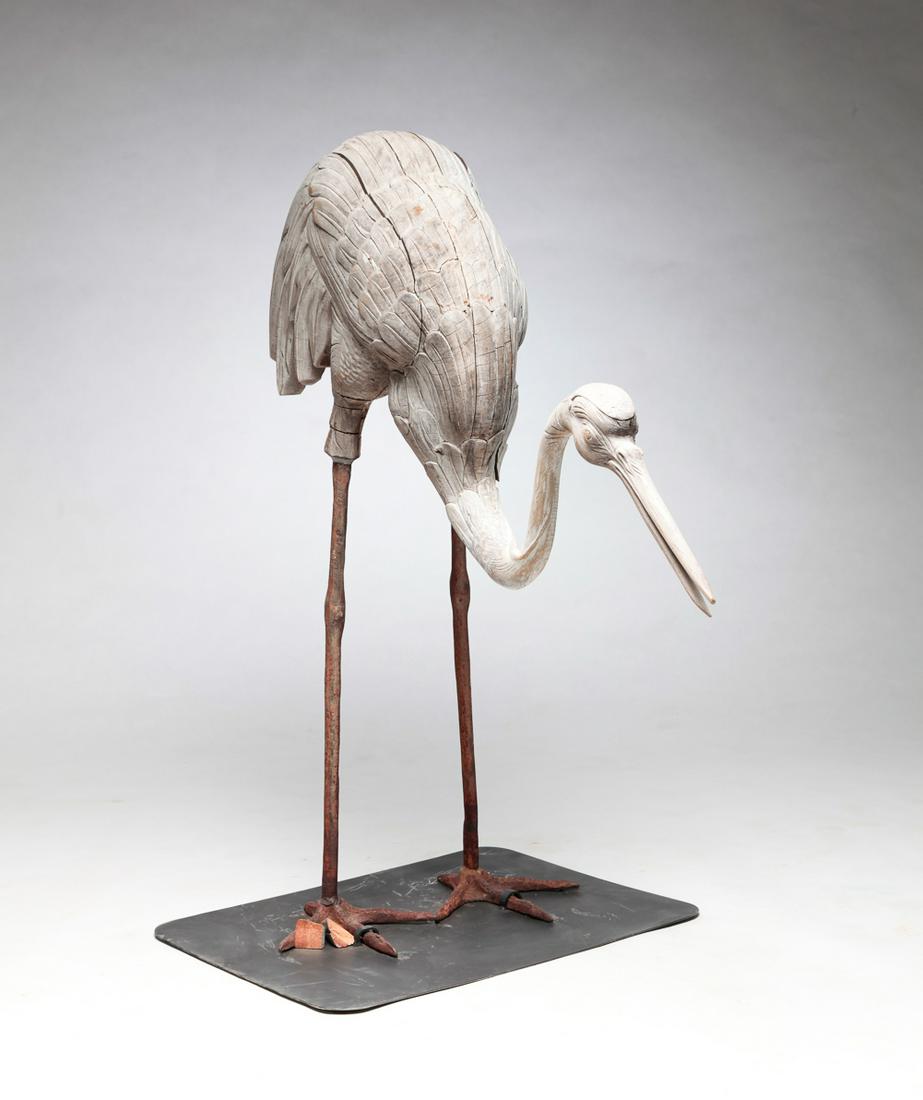 AMERICAN CARVED GREAT BLUE HERON. (1 of 5)