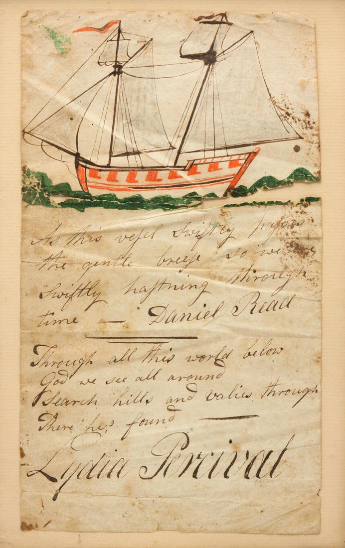 SHIP DRAWING AND VERSE. (1 of 3)