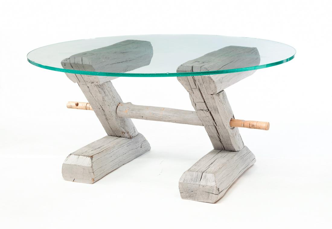 USABLE ART LOGJAM "ZIG ZAG" DINING TABLE. (1 of 5)