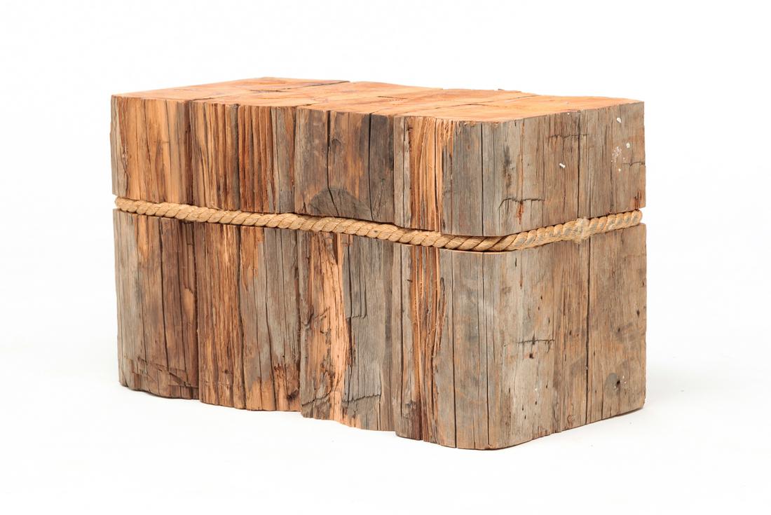 USABLE ART LOGJAM "LOG TIED" COFFEE TABLE. (1 of 4)