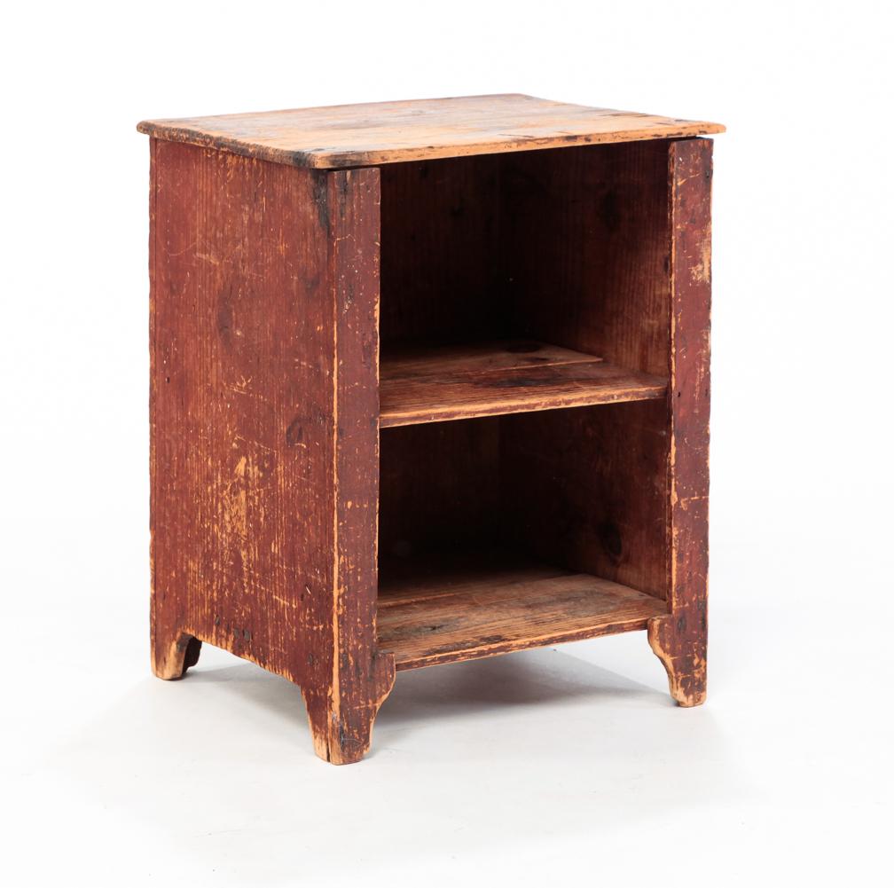 AMERICAN PAINTED SMALL OPEN CABINET. (1 of 5)