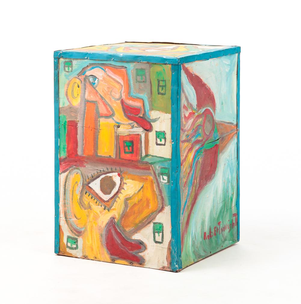 ROBERT WRIGHT PAINTED TALL BOX. (1 of 6)