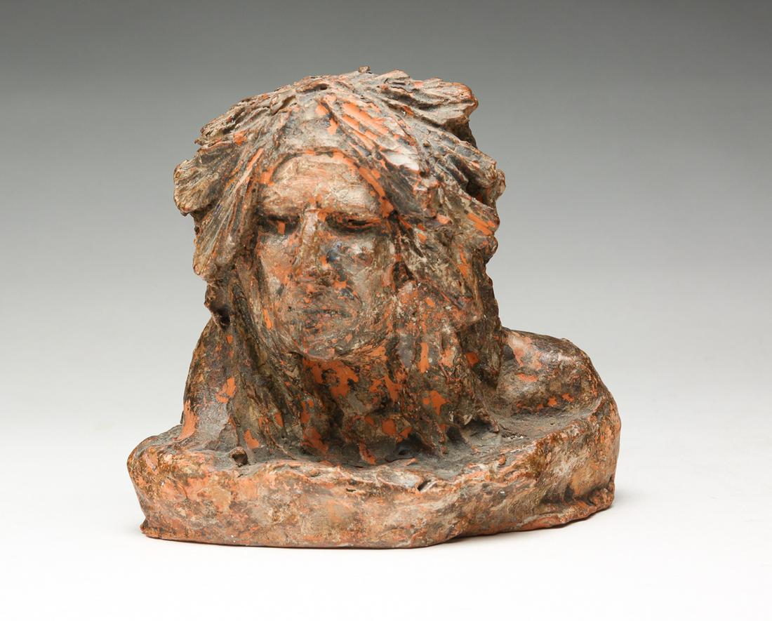 REDWARE BUST SIGNED "CHILD". (1 of 5)