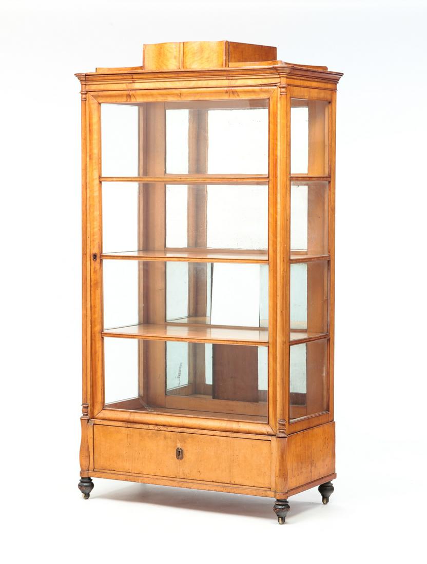 EUROPEAN BIEDERMEIER STYLE CURIO CABINET. (1 of 7)