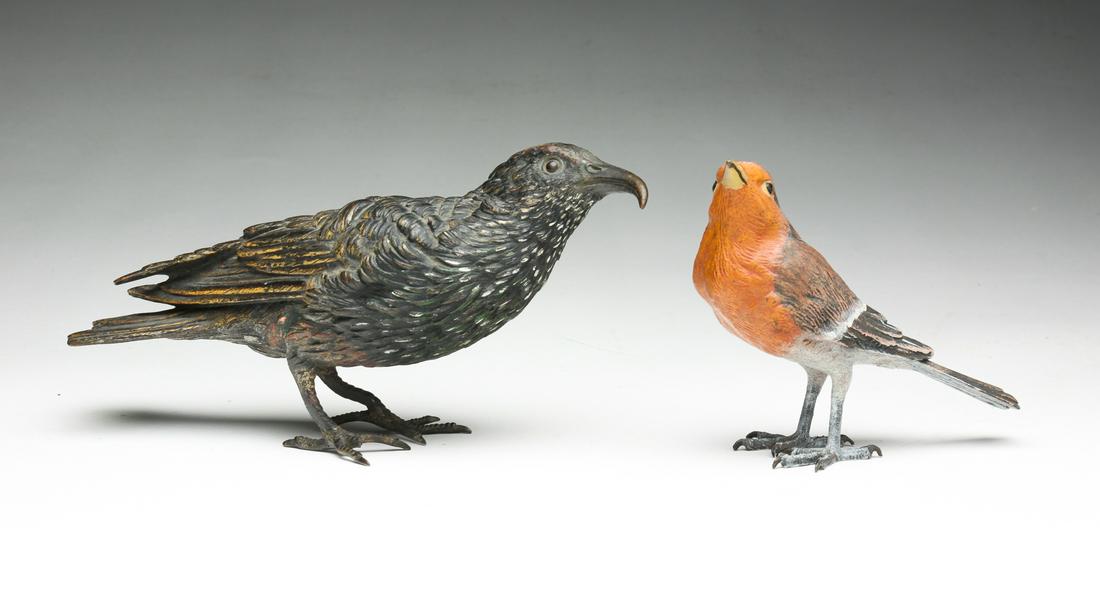 TWO FRANZ BERGMAN BRONZE BIRDS. (1 of 3)