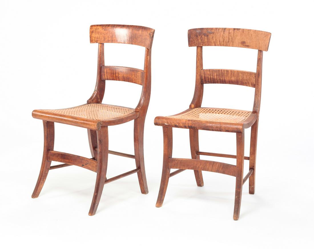 PAIR OF AMERICAN SABER LEG CHAIRS. (1 of 6)